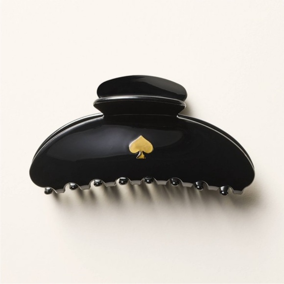 Kate Spade x Target Black Hair Claw Clip Gold Logo - Picture 1 of 3
